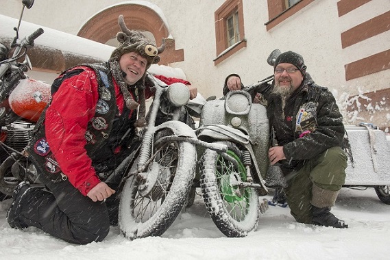 Wintertreffen der Motorradfahrer in Augustusburg